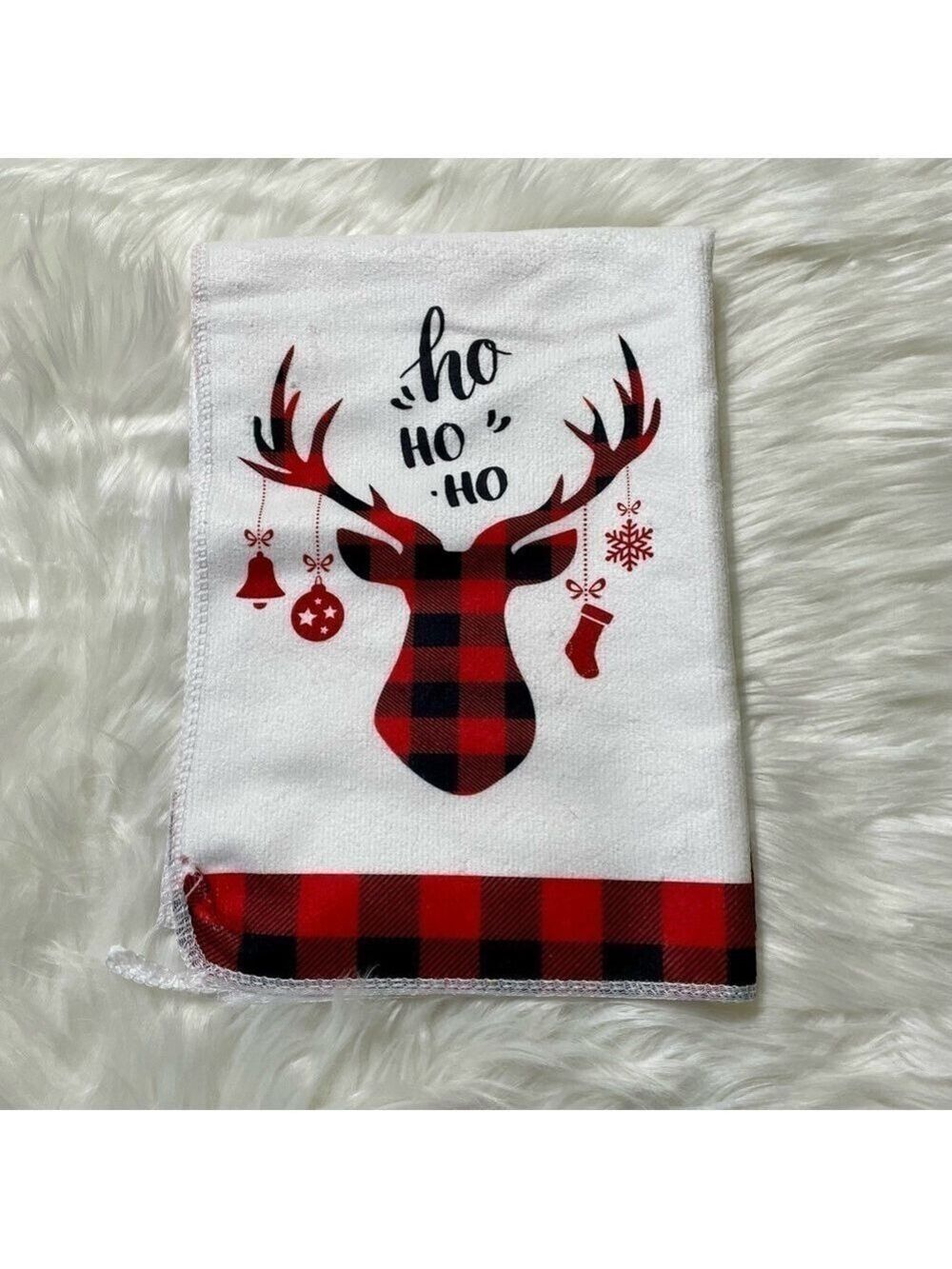 Kitchen Towels Christmas Red White Black Set of 2 - Picture 2 of 6